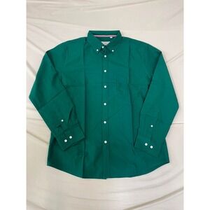 Oxford Mens Luxury Collection Green Button Down Long Sleeve Shirt Large D52
